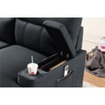 thumbnail image 6 of Kaden Black Fabric Sleeper Sectional Sofa Chaise with Storage Arms and Cupholder, 6 of 7