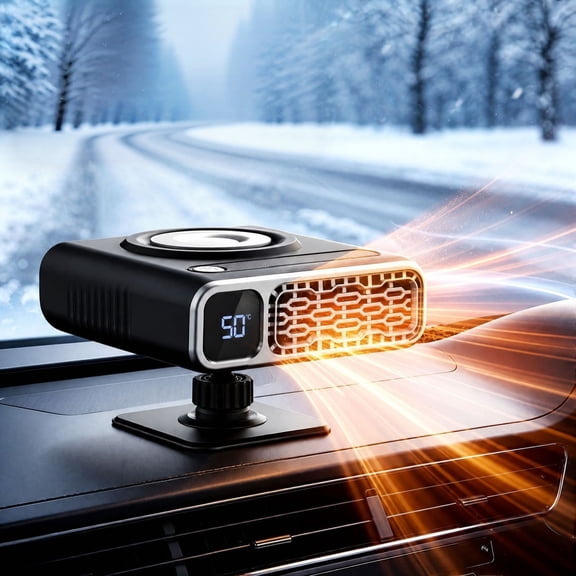 12V Portable Car Heater, 360° Rotation Plug in Car Defroster Defogger | 2-in-1 Fast Heating & Cooling Fan for Winter Frost Removal, 3 Mode Heating Fan