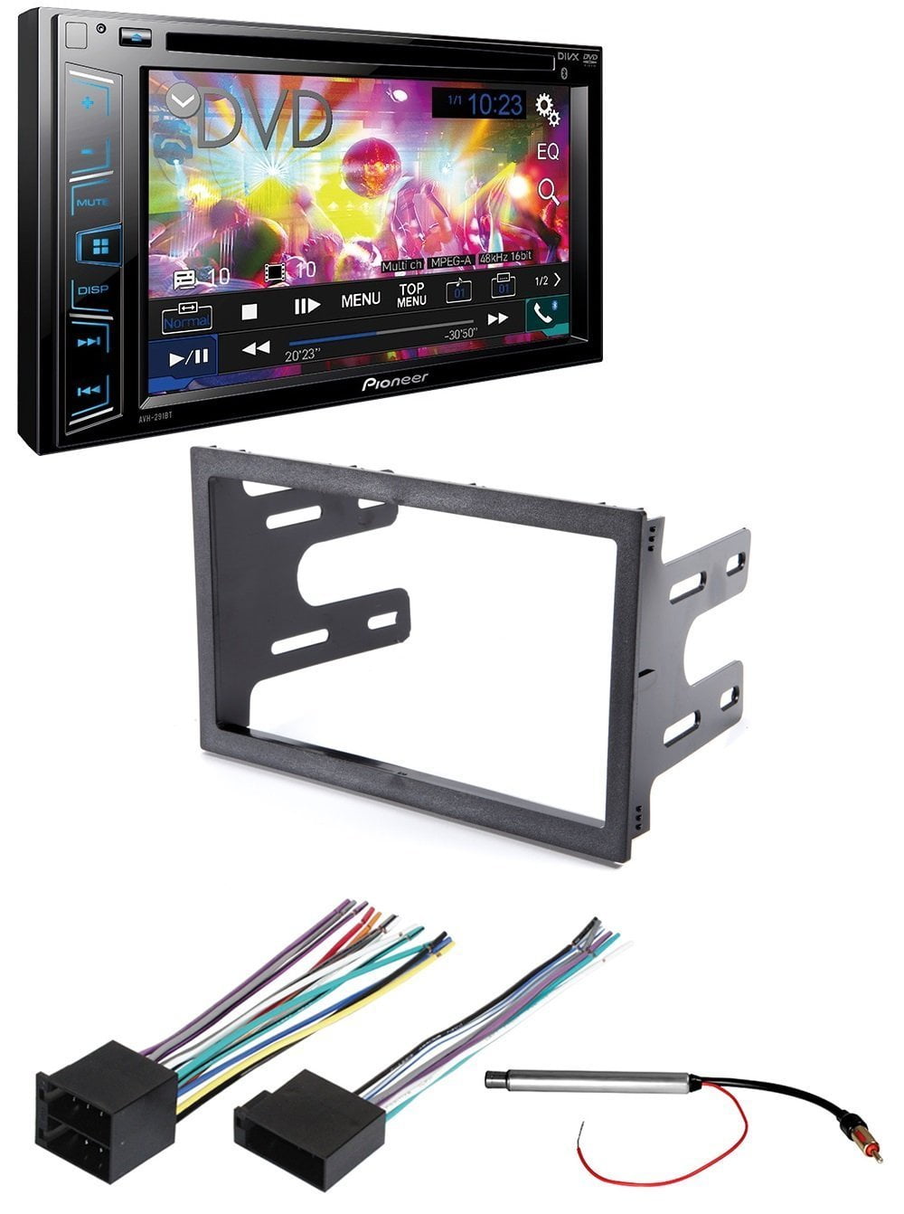 Pioneer Double DIN Bluetooth CAR DASH INSTALLATION MOUNTING KIT+ WIRING