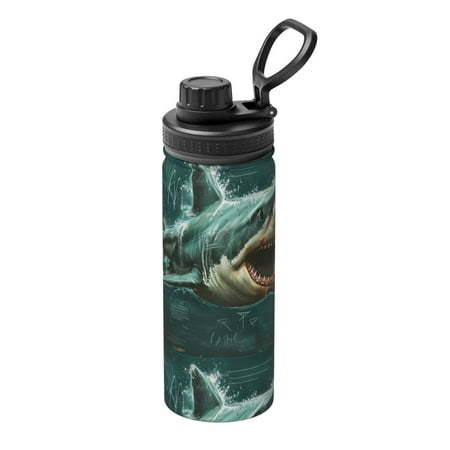 

Ocsxa Abstract Geometric Shark Print 18oz Stainless Steel Water Bottle Unisex Water Bottle Insulated Sports Water Cup Flask for Cold Water Drinks/Sports/Travel/Car/School