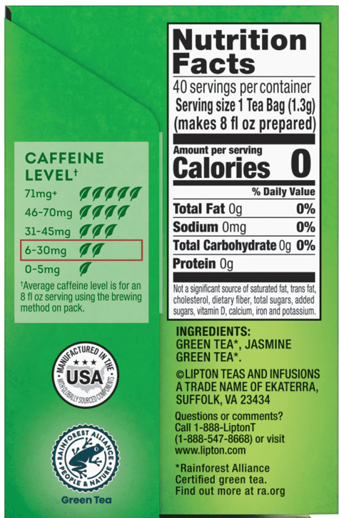 Lipton Best of Three Green Tea Flavors containing Lemon, peach and Signature Green tea with Hint of Jasmine Bundle of 3