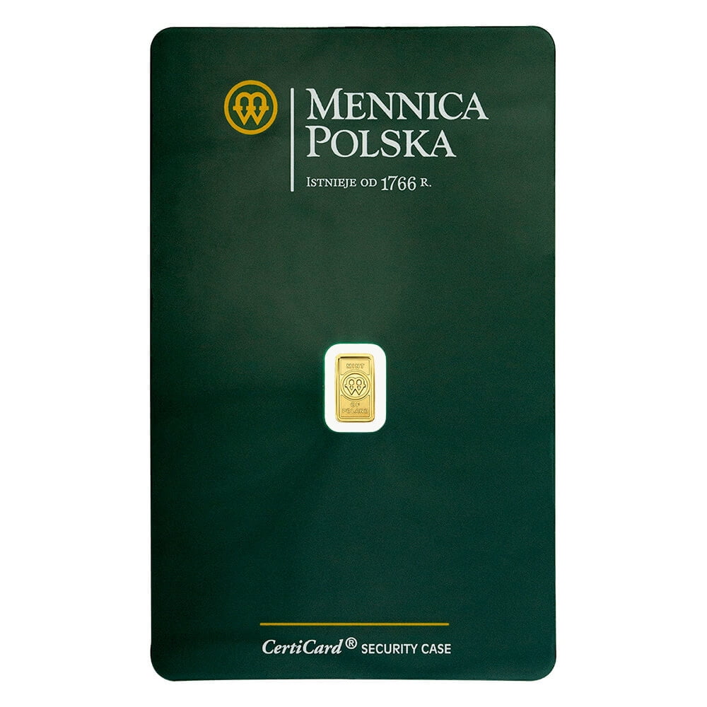 1/4 Gram Mint of Poland Gold Bar .9999 Fine (in Assay)