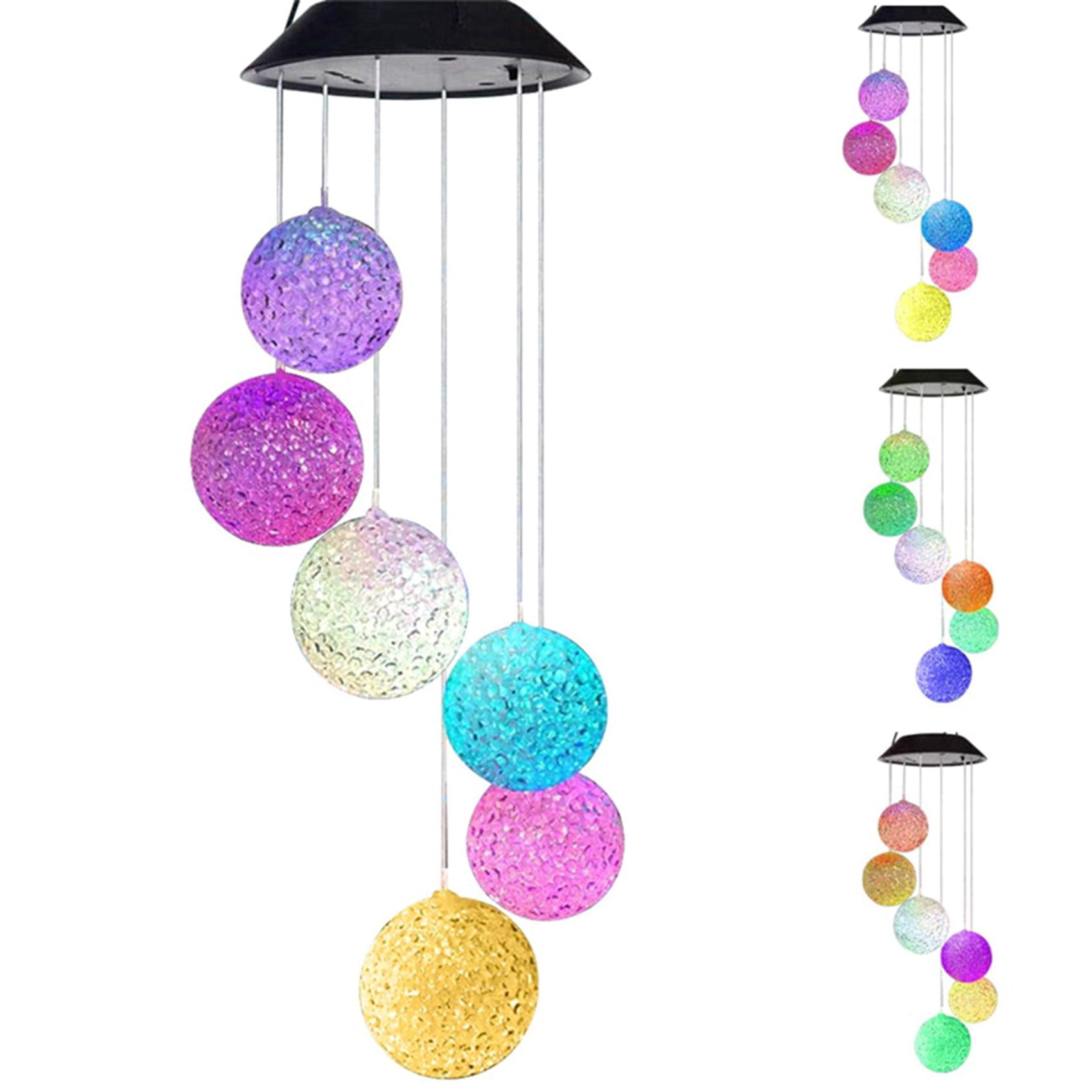 2X Outdoor Solar-Powered Hanging Wind Chime, Windchimes Outdoor Yard Garden Decor Best Gifts for Mom