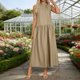 thumbnail image 2 of Zapatos de Vestido de Mujer Casual sin Mangas con Cremallera Trasera Vestido de Lino Midi para Primavera Verano Playa Y Uso Diario, 2 of 8