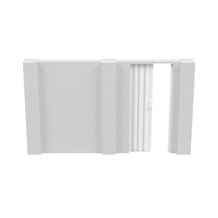 EverBlock 12’ x 7’ Wall Kit with Accordion Door | 3’ x 7’ Doorway | Modular Building Blocks | Wall Display System | Room Divider & Partition | Easy to Connect & Reuse | Indoor & Outdoor Use