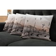 thumbnail image 5 of Ambesonne Paris Throw Pillow Cover 4 Pack, Sketch of Eiffel Tower, 18", Peach Grey, 5 of 5