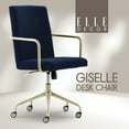 thumbnail image 2 of Elle Decor Giselle Gold Desk Chair Navy Blue Velvet, 2 of 9
