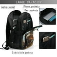 Tebeau Western Guitar Cowboy Print Travel Laptop Backpack Waterproof