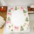 thumbnail image 5 of jejeloiu Cute Bowtie Ribbon Twin Sheet Sets,Chic Xmas Tree Twin Fitted Sheet,Happy New Year Flat Sheet For Girl,Luxury Bedroom Decor,3pcs, 5 of 7