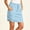 Blue plus size boho skirt a1, variant on Women's Plus Size Summer Mini Skirt Solid Casual Boho Tie A-Line Flowy Vacation Beach Party Skirts, Pink L