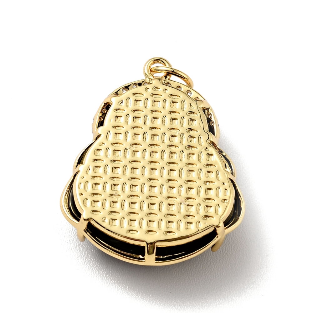 Natural Dyed Jade Pendants with Rack Plating Real 18K Gold Plated Brass Findings and Jump Ring Laughing Cadmium Free & Nickel Free & Lead Free 24x19x7.5mm Jump Ring: 5x0.7mm Hole: 3.4mm 10pc