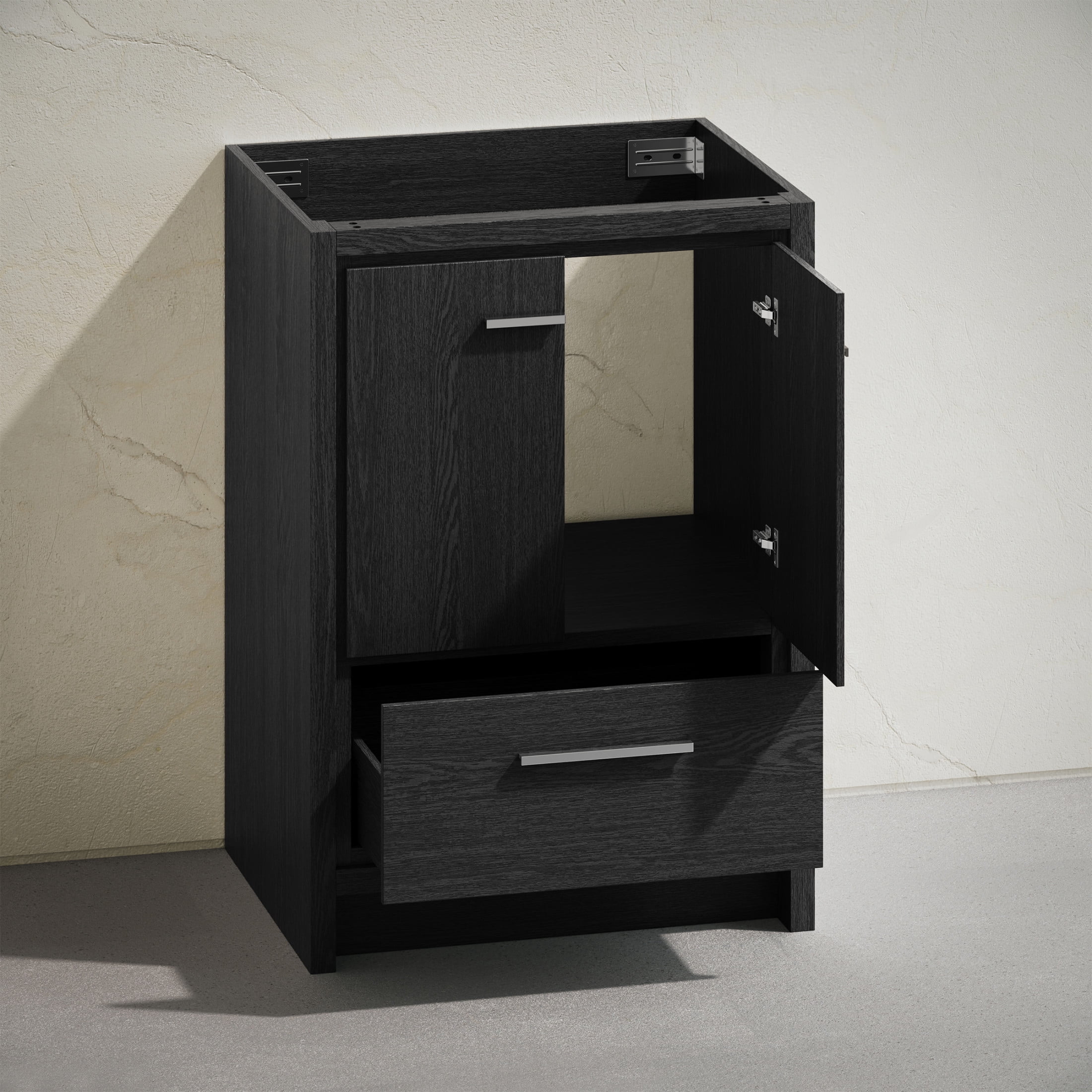 Virage 24" Freestanding Bathroom Vanity in Black Oak without Sink Top