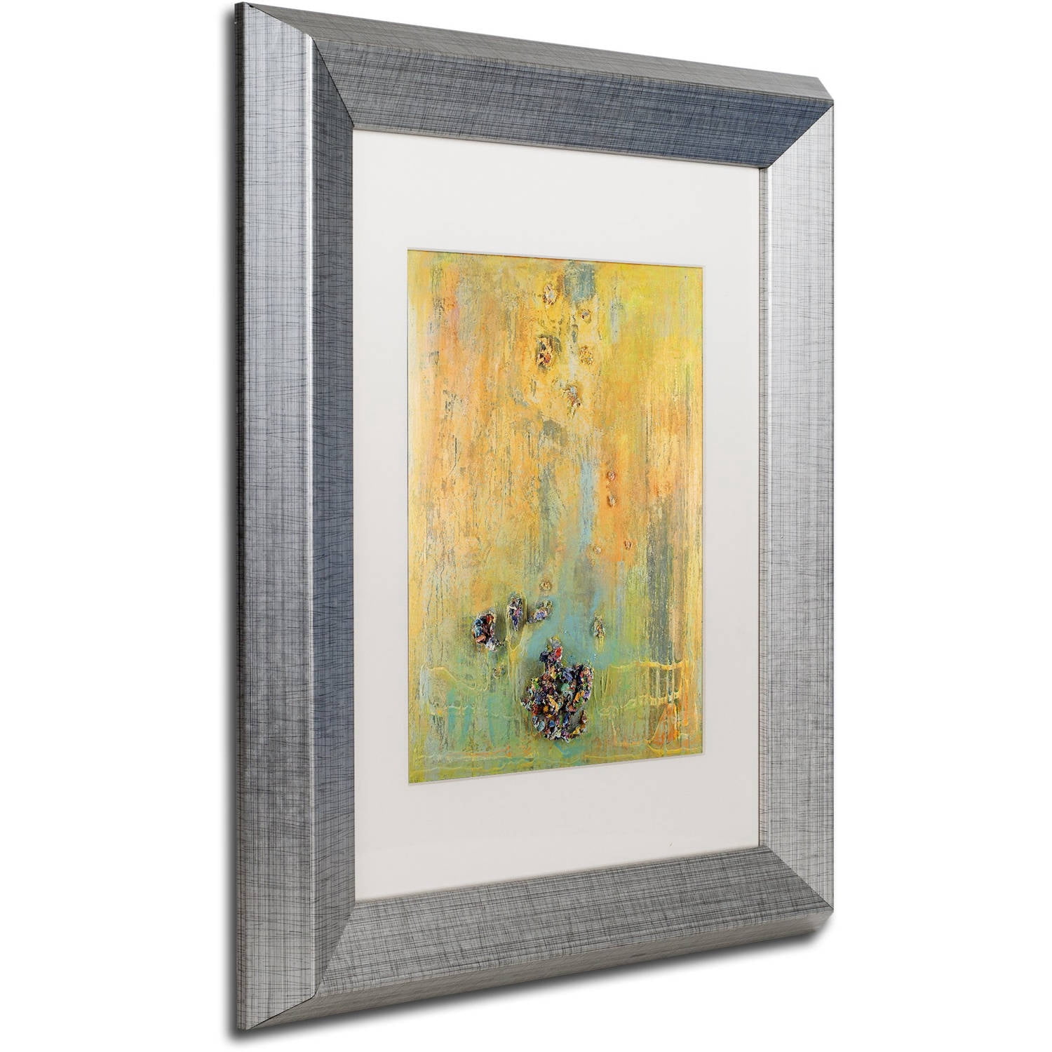 Trademark Fine Art "Tropical Island" Canvas Art by Pat Saunders-White, White Matte, Silver Frame