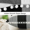 thumbnail image 4 of PiccoCasa Retor Checked Plaid Throw Pillow Covers Black Beige White Polyester 1, 4 of 8