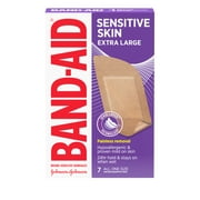 Band-Aid Brand Adhesive Bandage for Sensitive Skin, Extra Large, 7 Ct