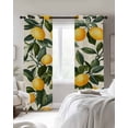 thumbnail image 4 of Summer Lemon Blackout Curtains for Bedroom Living Room Darkening Curtains 84 Inch Length 2 Panels Set Watercolor Yellow Green Leaves Fruit Window Curtain Window Treatment Grommet Drapes 42"x84", 4 of 9