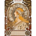 thumbnail image 2 of Mucha, Alphonse 15x18 Black Ornate Wood Framed with Double Matting Museum Art Print Titled - Zodiaque or La Plume, 2 of 4
