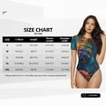 thumbnail image 5 of Uemuo Neon Seahorse Underwater Realm Pattern Women's One Piece Short Sleeve Swimsuit Rash Guard Surfing Modest Quick-drying Swimsuit Beach Essentials-XX-Large, 5 of 9