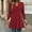 Red, variant on Womens Long Sleeve Ribbed Knit Tunic Sweaters V Neck Button Swing Blouse Fall Lightweight Textured Tops