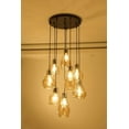 thumbnail image 4 of KPIBEST Vintage 8-Lights Island Cognac Glass Cluster Pendant Chandelier Antique Black Finish Glass Ceiling Lights for Dining Room Living, 4 of 6