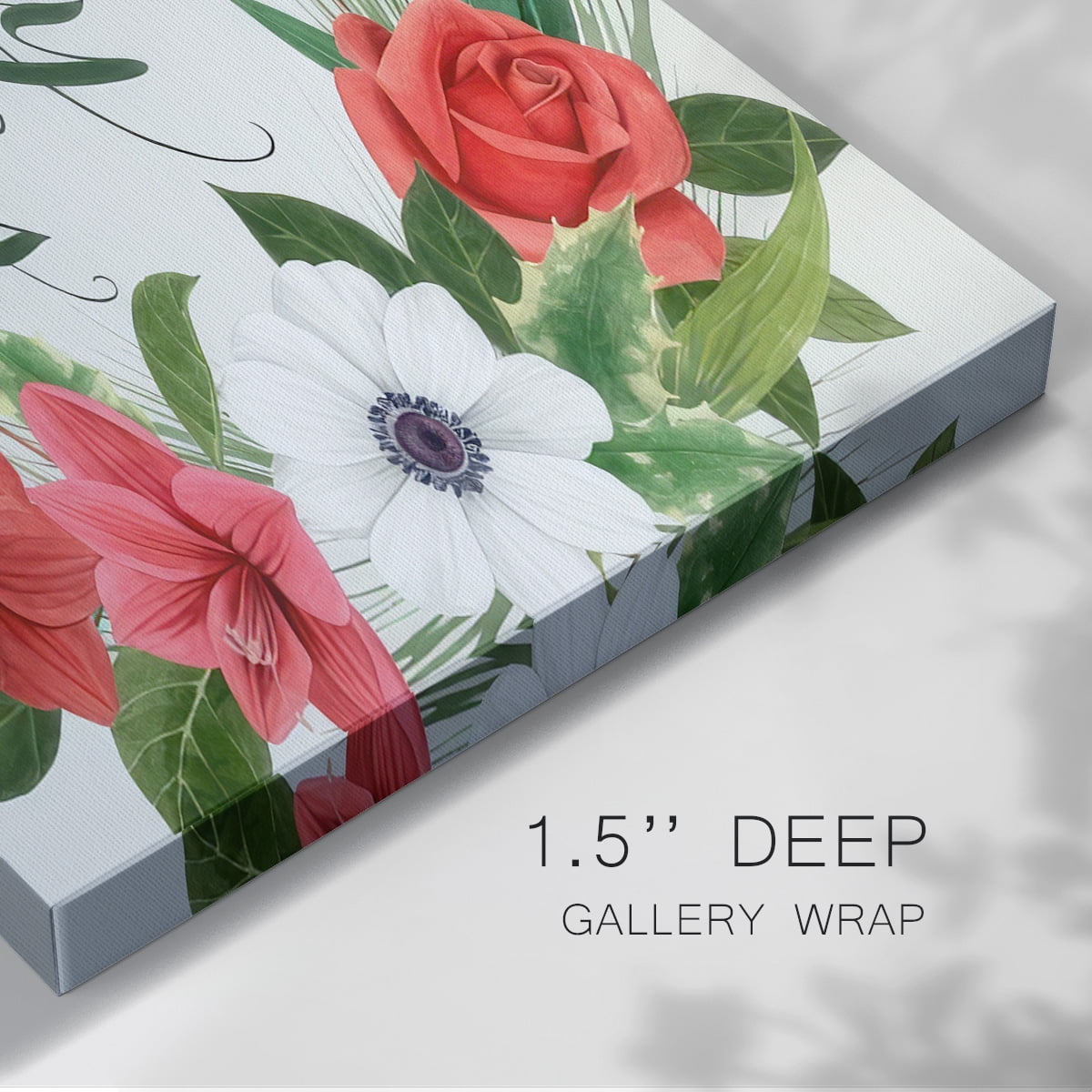 Christmas Flora Wreath Collection A- Gallery Wrapped Canvas
