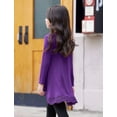 thumbnail image 4 of Oudiya Casual Girls Tunic Tops Loose Long Sleeve Blouse Soft Swing Pullover T-Shirt, 4 of 6