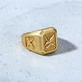 thumbnail image 3 of Bald Eagle Signet Ring For Men Birds Stamp Bird Rings 14K Yellow Gold Hawk Band Jewelry, 3 of 7