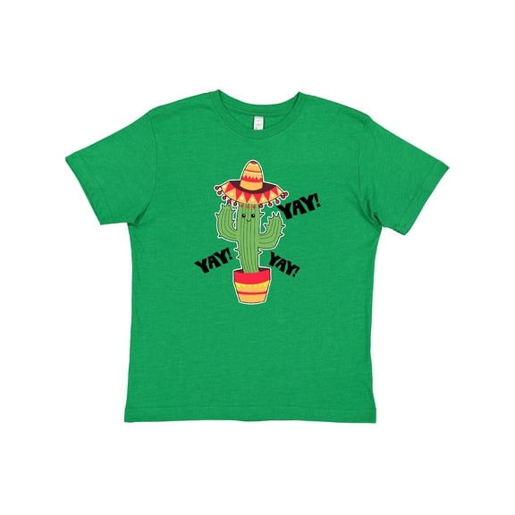Inktastic Cactus with Sombrero Cinco De Mayo Youth T-Shirt