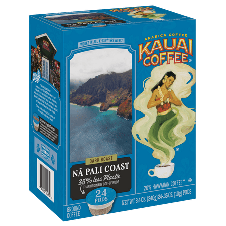 Kauai Coffee Na Pali Coast K-Cup Coffee Pods, Dark Roast, 24 Ct