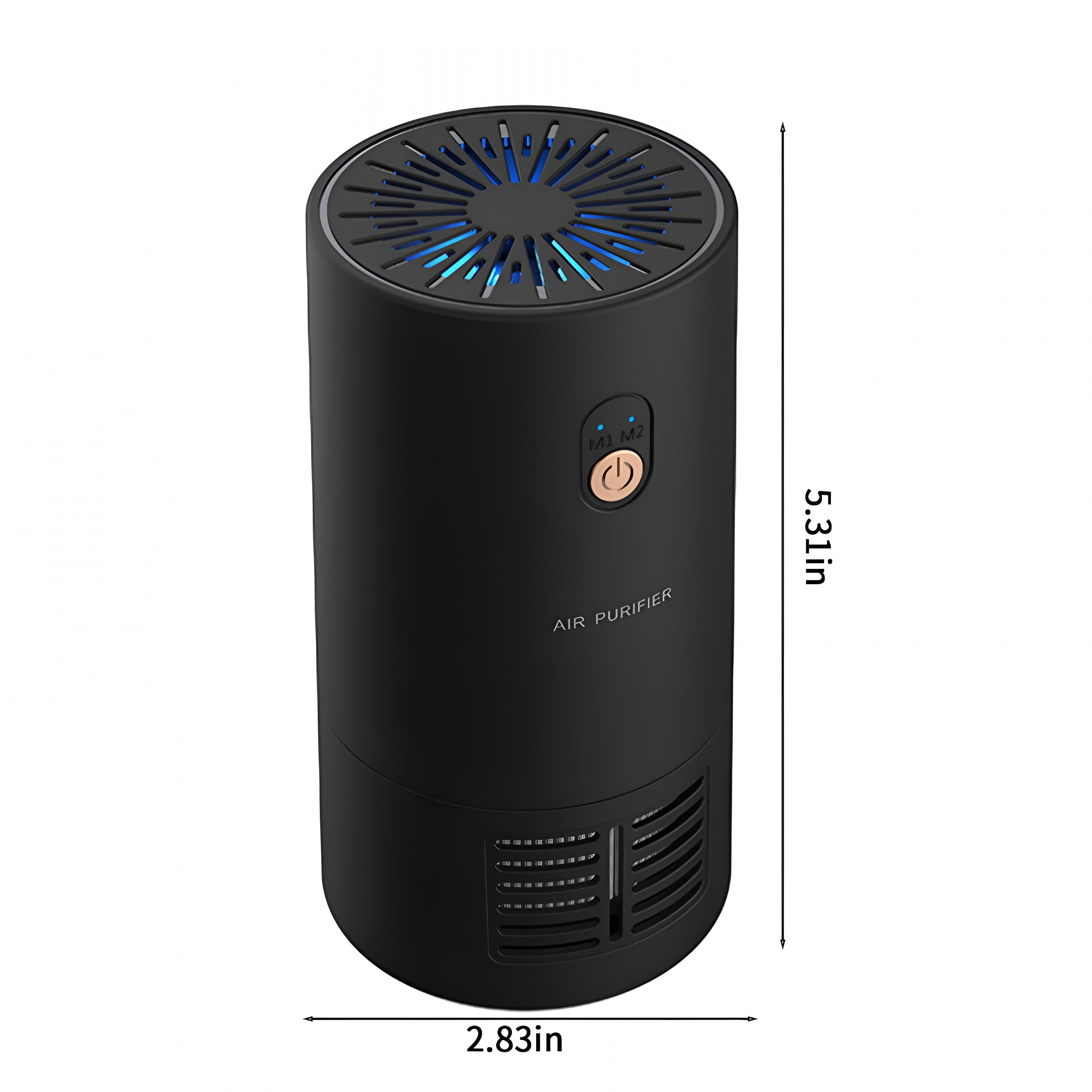 HIBIBUD Air Purifier for Home and Car Portable Usb Powered Mini Air Cleaner with Hepa Filter for Smoke Dust Pollen Pet Dander Odor Elimination Black