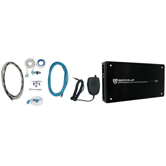 Rockville KRYPTON MF4 2400w Peak/600w RMS 4 Channel Marine Amplifier   Amp Kit