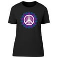 thumbnail image 1 of Peace Symbol On Flower Mandala T-Shirt Women -Image by Shutterstock, Female Small, 1 of 2