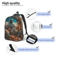 thumbnail image 4 of Honeii Astronaut Flower Field Print Canvas College Laptop Backpack, Durable Rucksack Travel Notebook Bag School Backpack Book Bag for Men Women-Small, 4 of 7