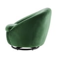 thumbnail image 4 of Armchair Swivel Accent Chair, Black Green, Velvet, Modern Contemporary, Living Lounge Cafe Room Hotel Lobby Hospitality, 4 of 7