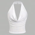 thumbnail image 4 of Ulitacool Women'S Shirts Solid Color Sparkling Neck Camisole Backless Sleeveless Tank Top Summer Vest Blouse Basic Daily Wear M White, 4 of 6