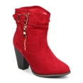 thumbnail image 1 of Liliana DB60 Women Suede Almond Toe Buckle Strap Slouch Ankle Riding Boot, 1 of 5