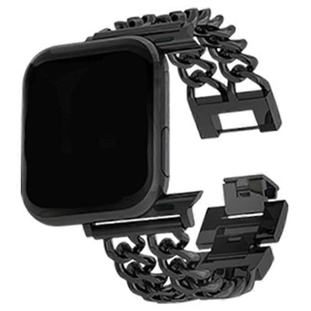 Double Chain Link Band for Apple-compatible Watch Stainless Steel Metal Chain Style Replacement Watch Strap