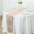 thumbnail image 6 of Efavormart 12"X108" Blush Rose Gold Sparkly Sequin Geometric Tulle Fabric Table Runner, 6 of 11