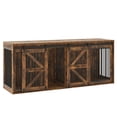 thumbnail image 3 of Blotout 87" Large Farmhouse Dog Crate TV Stand, Wooden Dog Crate Furniture with with Divider Panel/Sliding Metal Mesh Barn Door, XL-XXL Heavty Duty Dog Crates Furniture for 2 Medium or Large Dogs, 3 of 6
