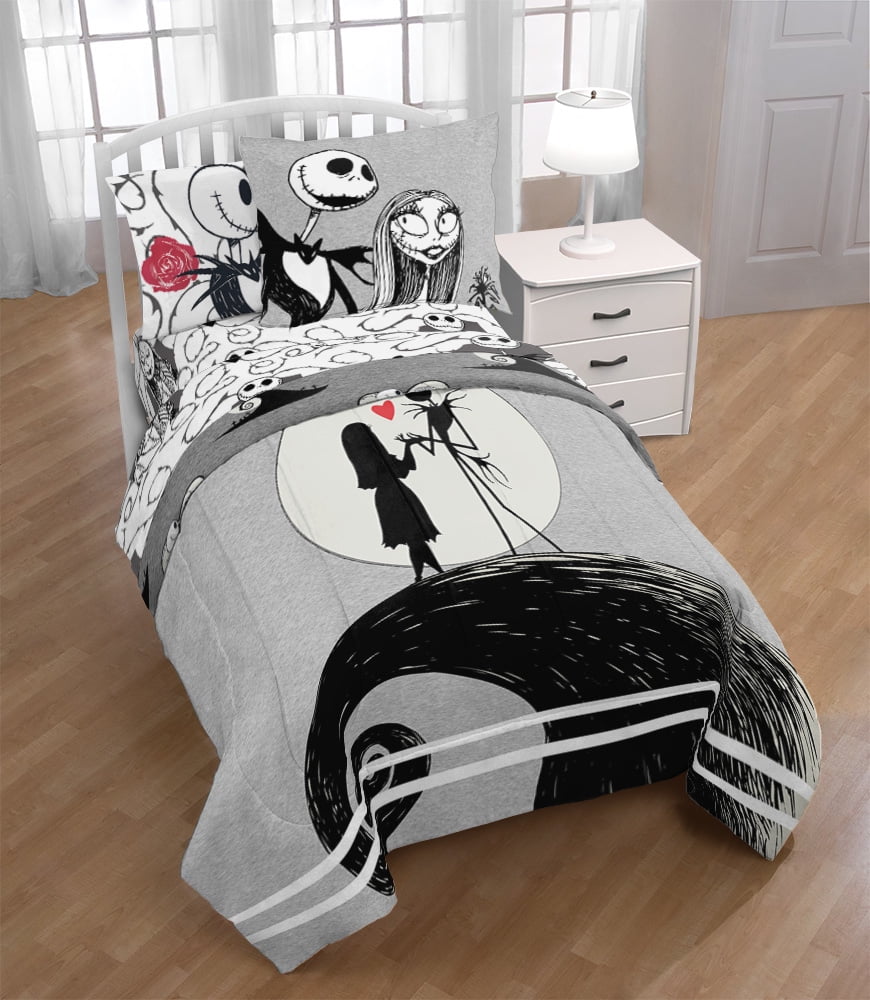 Nightmare Before Christmas Jack & Sally Bed in a Bag Bedding Set w/ Reversible Comforter