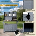 thumbnail image 6 of Harper & Bright Designs Outdoor Potting Bench Table with Cabinet, Garden Workstation Table for Plants with Hutch, Large All-Weather Potting Table with Stainless Steel Top, Drawers and Shelves, Gray, 6 of 20