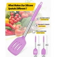 thumbnail image 6 of Bundlepro Pack of 2 Silicone Spatulas Turners, Non Stick Slotted and Solid Kitchen Utensils, Purple, 6 of 6