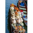 thumbnail image 2 of Haseltine, Tom 13x18 Black Ornate Wood Framed with Double Matting Museum Art Print Titled - Damnoen Saduak Floating Market-Bangkok-Thailand-Boatload of hats for sale, 2 of 4