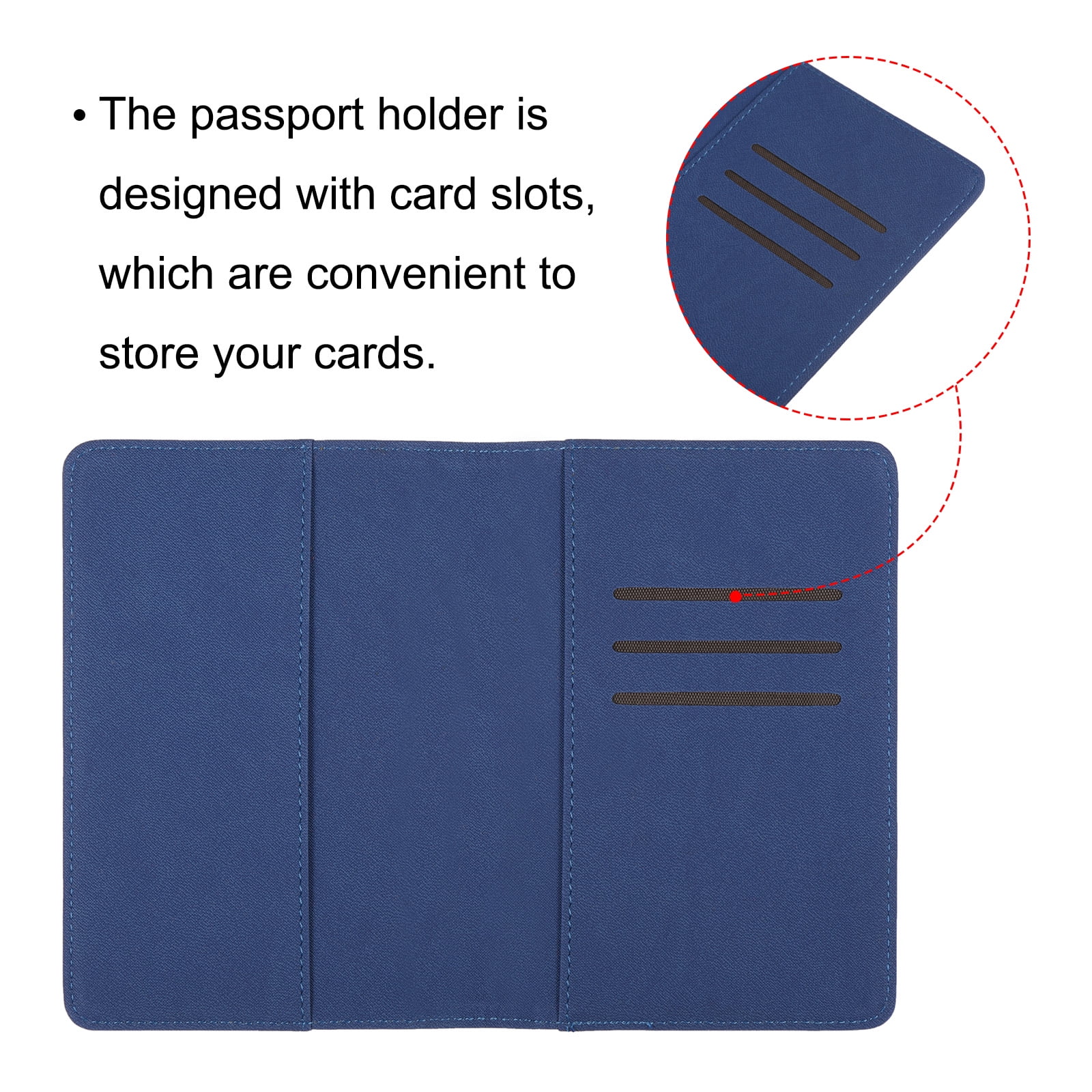 Uxcell 5.5x3.9 PU Leather Card Holder Travel Wallet Card