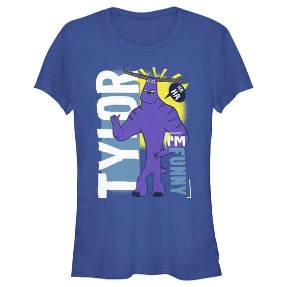 Junior's Monsters at Work Funny Guy Tylor  Graphic Tee Royal Blue X Large