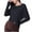 Black, variant on Women's Casual Long Sleeve T Shirt Crewneck Side Split Fall Tie Knot Pullover Loose Tunic Tops Loose Yoga Blouses Pink L
