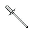 thumbnail image 1 of 1/8X.06-.12 Large Flange Aluminum Rivet With Aluminum Mandrel (Pack Qty 10,000) BC-ADA42L, 1 of 1