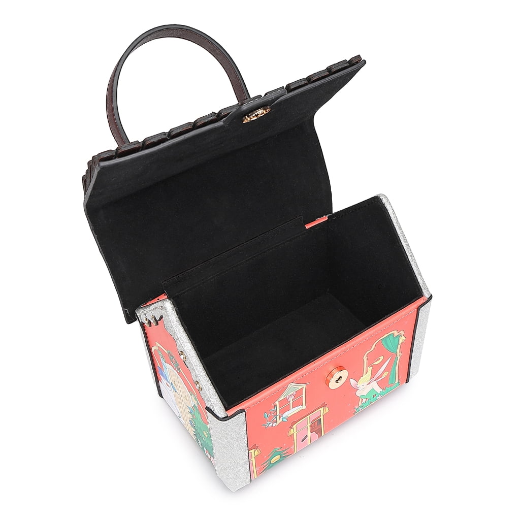 Osdhezcn Unique Christmas House Shaped Purse for Women PU Crossbody Bag Shoulder Bags with Adjustable Strap Fun Handbag