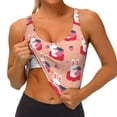 thumbnail image 4 of Fotbe Bunny And Strawberry Pattern Womens' Sports Bra Longline Wirefree Padded with Medium Support Sports Moisture-Wicking Workou Vest,Tank Top-XX-Large, 4 of 9