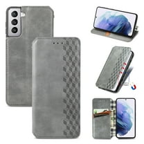 Dteck Case For Samsung Galaxy S22 2022,Luxury Leather Wallet [RFID Blocking] Card Holder Flip Cover Protective Shockproof Kickstand Phone Case,Gray